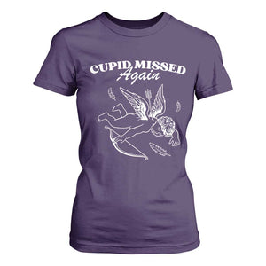 Funny Anti Valentine T Shirt For Women Cupid Missed Again TS14 Purple Print Your Wear
