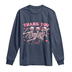 Funny Skeleton Anti Valentines Long Sleeve Shirt TS14 Navy Print Your Wear