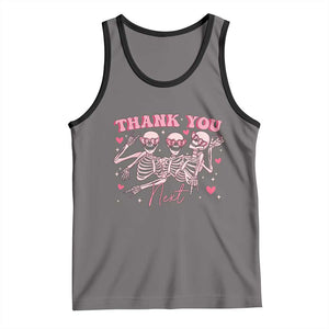 Funny Skeleton Anti Valentines Tank Top TS14 Deep Heather Black Print Your Wear