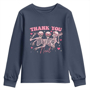 Funny Skeleton Anti Valentines Youth Sweatshirt TS14 Navy Print Your Wear