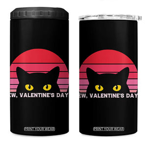 Funny Black Cat Anti Valentine Meme 4 in 1 Can Cooler Tumbler TS14 One Size: 16 oz Black Print Your Wear