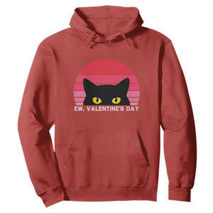 Funny Black Cat Anti Valentine Meme Hoodie TS14 Red Print Your Wear