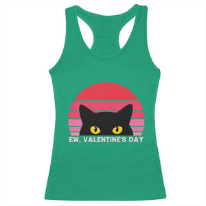 Funny Black Cat Anti Valentine Meme Racerback Tank Top TS14 Irish Green Print Your Wear