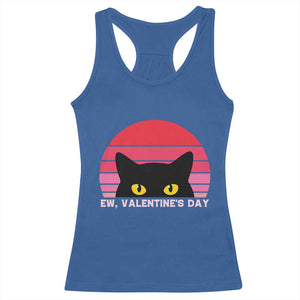 Funny Black Cat Anti Valentine Meme Racerback Tank Top TS14 Royal Blue Print Your Wear