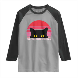 Funny Black Cat Anti Valentine Meme Raglan Shirt TS14 Sport Gray Black Print Your Wear
