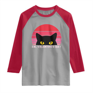 Funny Black Cat Anti Valentine Meme Raglan Shirt TS14 Sport Gray Red Print Your Wear