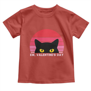 Funny Black Cat Anti Valentine Meme Toddler T Shirt TS14 Red Print Your Wear