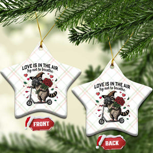 Funny Raccoon Scooter Anti Valentine Ceramic Ornament Love Is In The Air Try Not To Breathe TS14 Print Your Wear