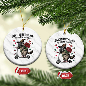 Funny Raccoon Scooter Anti Valentine Ceramic Ornament Love Is In The Air Try Not To Breathe TS14 1pc White Marble Print Your Wear