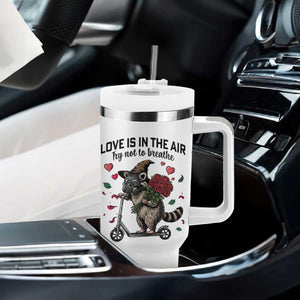 Funny Raccoon Scooter Anti Valentine Tumbler With Handle Love Is In The Air Try Not To Breathe TS14 Print Your Wear