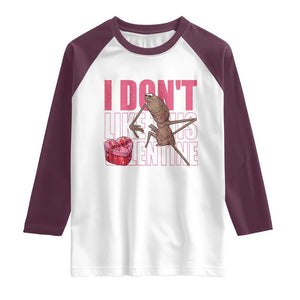 Marcus The Worm Funny Valentine Meme Raglan Shirt I Don't Like This Valentine TS14 White Maroon Print Your Wear