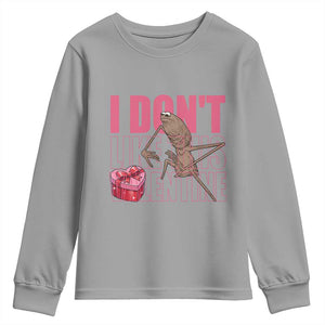 Marcus The Worm Funny Valentine Meme Youth Sweatshirt I Don't Like This Valentine TS14 Sport Gray Print Your Wear