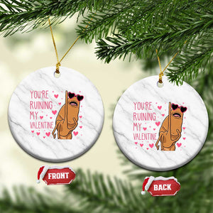 Marcus The Worm Meme Ceramic Ornament Funny Anti Valentines Day TS14 1pc White Marble Print Your Wear