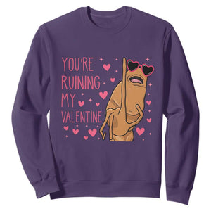 Marcus The Worm Meme Sweatshirt Funny Anti Valentines Day TS14 Purple Print Your Wear