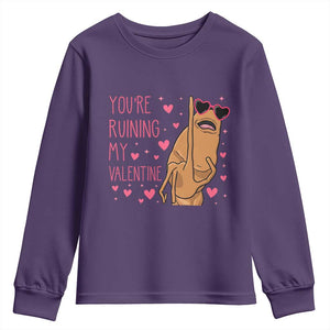 Marcus The Worm Meme Youth Sweatshirt Funny Anti Valentines Day TS14 Purple Print Your Wear