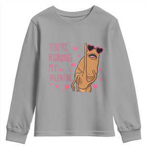 Marcus The Worm Meme Youth Sweatshirt Funny Anti Valentines Day TS14 Sport Gray Print Your Wear