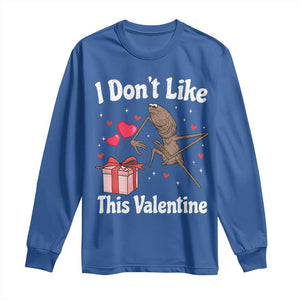 Marcus The Worm Meme Long Sleeve Shirt Funny Anti Valentines Day Sarcastic TS14 Royal Blue Print Your Wear