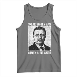 Theodore Roosevelt Quote Tank Top Speak Softly and Carry A Big Stick TS14 Black Heather Print Your Wear