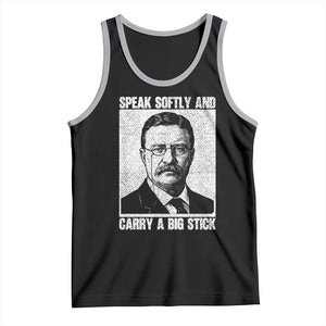 Theodore Roosevelt Quote Tank Top Speak Softly and Carry A Big Stick TS14 Black Athletic Heather Print Your Wear