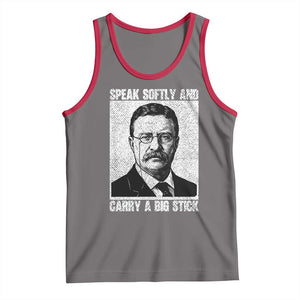 Theodore Roosevelt Quote Tank Top Speak Softly and Carry A Big Stick TS14 Deep Heather Red Print Your Wear