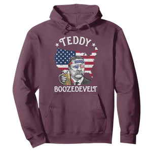Teddy Boozedevelt Theodore Roosevelt Hoodie 4th Of July American Flag TS14 Maroon Print Your Wear
