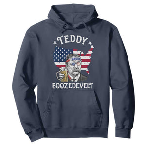 Teddy Boozedevelt Theodore Roosevelt Hoodie 4th Of July American Flag TS14 Navy Print Your Wear