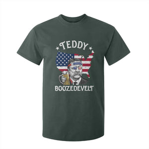 Teddy Boozedevelt Theodore Roosevelt T Shirt For Kid 4th Of July American Flag TS14 Dark Forest Green Print Your Wear