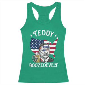 Teddy Boozedevelt Theodore Roosevelt Racerback Tank Top 4th Of July American Flag TS14 Irish Green Print Your Wear