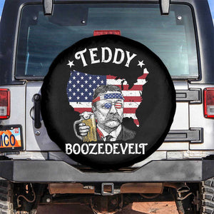 Teddy Boozedevelt Theodore Roosevelt Spare Tire Cover 4th Of July American Flag TS14 No hole Black Print Your Wear
