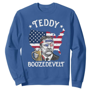Teddy Boozedevelt Theodore Roosevelt Sweatshirt 4th Of July American Flag TS14 Royal Blue Print Your Wear