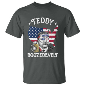 Teddy Boozedevelt Theodore Roosevelt T Shirt 4th Of July American Flag TS14 Dark Heather Print Your Wear