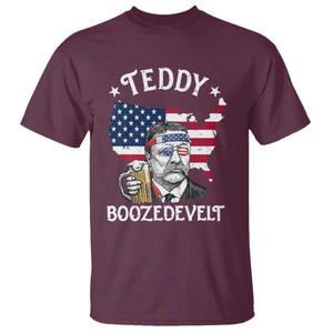 Teddy Boozedevelt Theodore Roosevelt T Shirt 4th Of July American Flag TS14 Maroon Print Your Wear