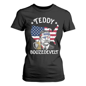 Teddy Boozedevelt Theodore Roosevelt T Shirt For Women 4th Of July American Flag TS14 Black Print Your Wear