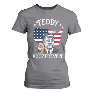Teddy Boozedevelt Theodore Roosevelt T Shirt For Women 4th Of July American Flag TS14 Charcoal Print Your Wear