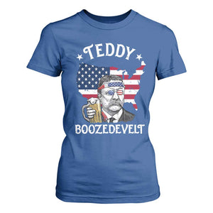 Teddy Boozedevelt Theodore Roosevelt T Shirt For Women 4th Of July American Flag TS14 Royal Blue Print Your Wear