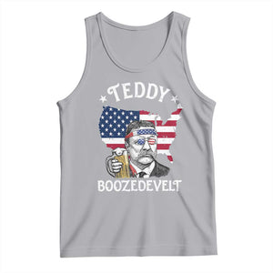 Teddy Boozedevelt Theodore Roosevelt Tank Top 4th Of July American Flag TS14 Athletic Heather Print Your Wear