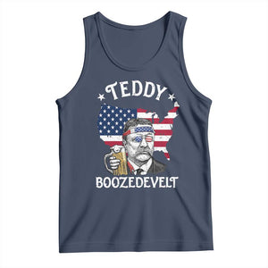 Teddy Boozedevelt Theodore Roosevelt Tank Top 4th Of July American Flag TS14 Navy Print Your Wear