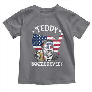 Teddy Boozedevelt Theodore Roosevelt Toddler T Shirt 4th Of July American Flag TS14 Charcoal Print Your Wear