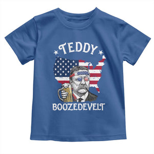 Teddy Boozedevelt Theodore Roosevelt Toddler T Shirt 4th Of July American Flag TS14 Royal Blue Print Your Wear