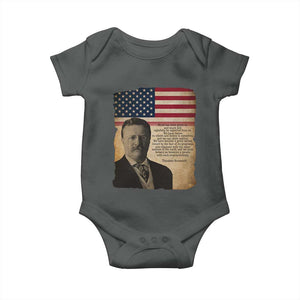 Theodore Roosevelt Quote Baby Onesie American President History TS14 Dark Heather Print Your Wear