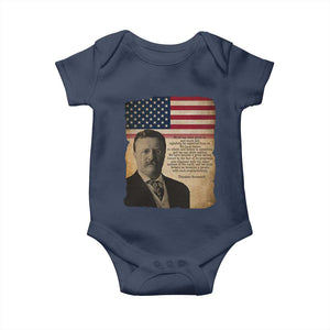 Theodore Roosevelt Quote Baby Onesie American President History TS14 Navy Print Your Wear