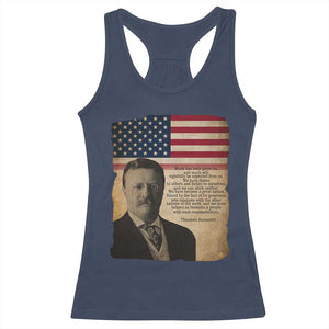 Theodore Roosevelt Quote Racerback Tank Top American President History TS14 Navy Print Your Wear