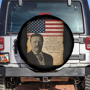Theodore Roosevelt Quote Spare Tire Cover American President History TS14 No hole Black Print Your Wear