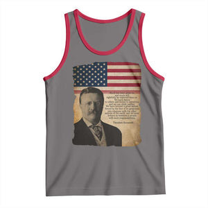 Theodore Roosevelt Quote Tank Top American President History TS14 Deep Heather Red Print Your Wear