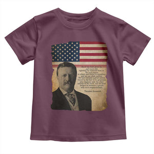 Theodore Roosevelt Quote Toddler T Shirt American President History TS14 Maroon Print Your Wear