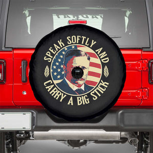 Theodore Roosevelt Quote American President Spare Tire Cover Speak Softly and Carry a Big Stick TS14 Black Print Your Wear