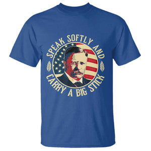 Theodore Roosevelt Quote American President T Shirt Speak Softly and Carry a Big Stick TS14 Royal Blue Print Your Wear