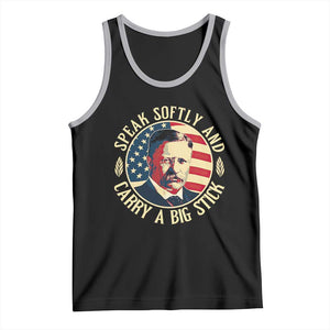 Theodore Roosevelt Quote American President Tank Top Speak Softly and Carry a Big Stick TS14 Black Athletic Heather Print Your Wear