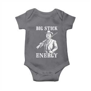 Funny Teddy Roosevelt Baby Onesie Big Stick Energy President TS14 Charcoal Print Your Wear
