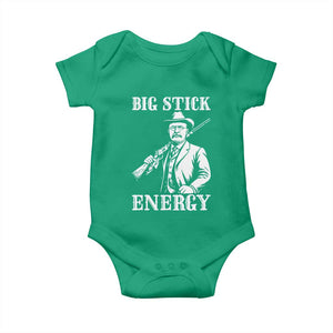 Funny Teddy Roosevelt Baby Onesie Big Stick Energy President TS14 Irish Green Print Your Wear